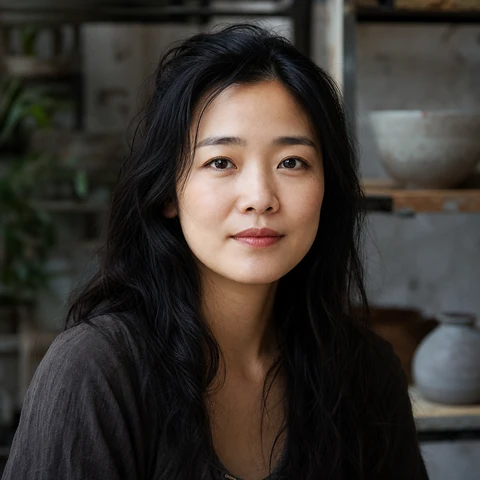 AI 생성 이미지 — 李雅 작가 초상
