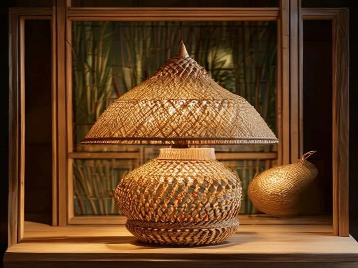 AI 생성 이미지 — Coastal Rattan Lamp