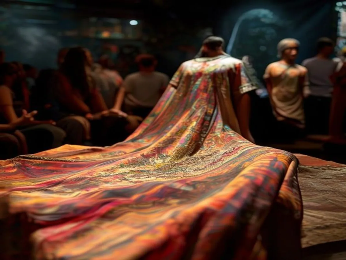 AI 생성 이미지 — Ritual Cloth Performance