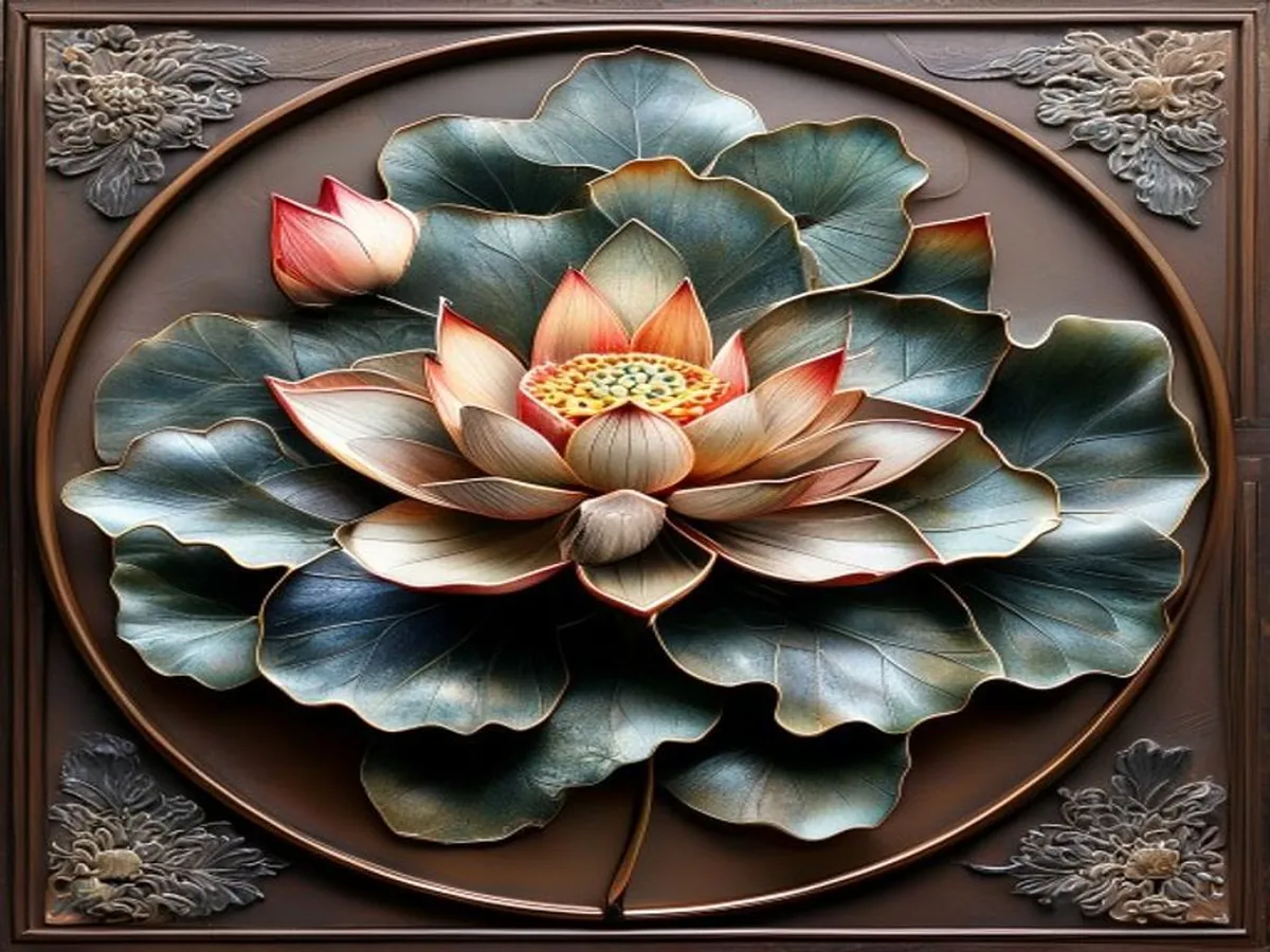 AI 생성 이미지 — Cloisonné Lotus Plate