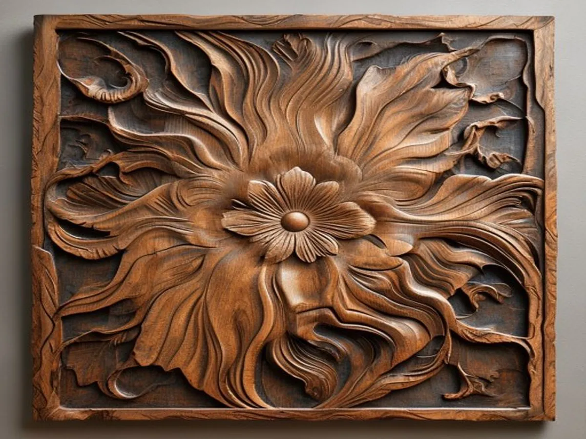 AI 생성 이미지 — Teak Carved Panel