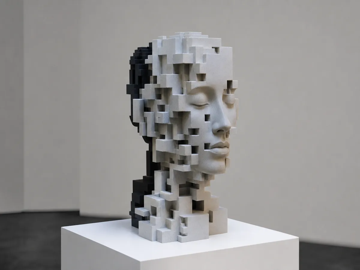 AI 생성 이미지 — 정육면체로 쌓은 머리