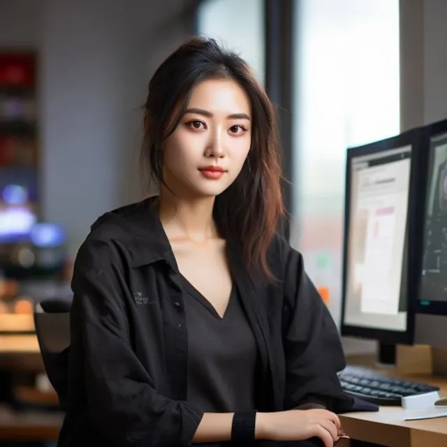 AI 생성 이미지 — 王思琪 작가 초상
